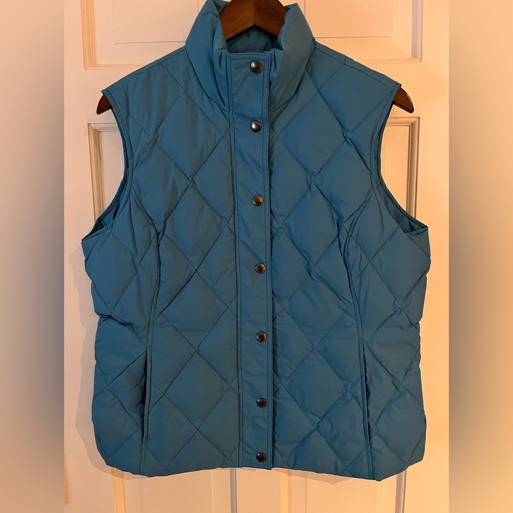 Lands End Turquoise Quilted Vest